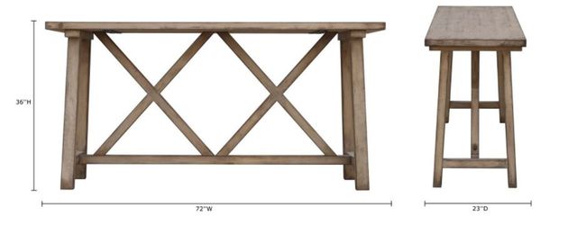 Nest Home Collections Two Harbors Antique Natural 72" Rectangular Counter Height Table-2