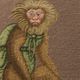Nourison Home™ Mina Victory Vintage Pillow Taupe Monkey On Stone 19"x19" Throw Pillow-2