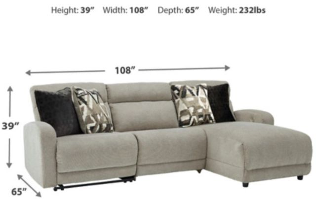 Signature Design by Ashley® Colleyville 3-Piece Stone Right-Arm Facing Power Reclining Sectional and Chaise-2