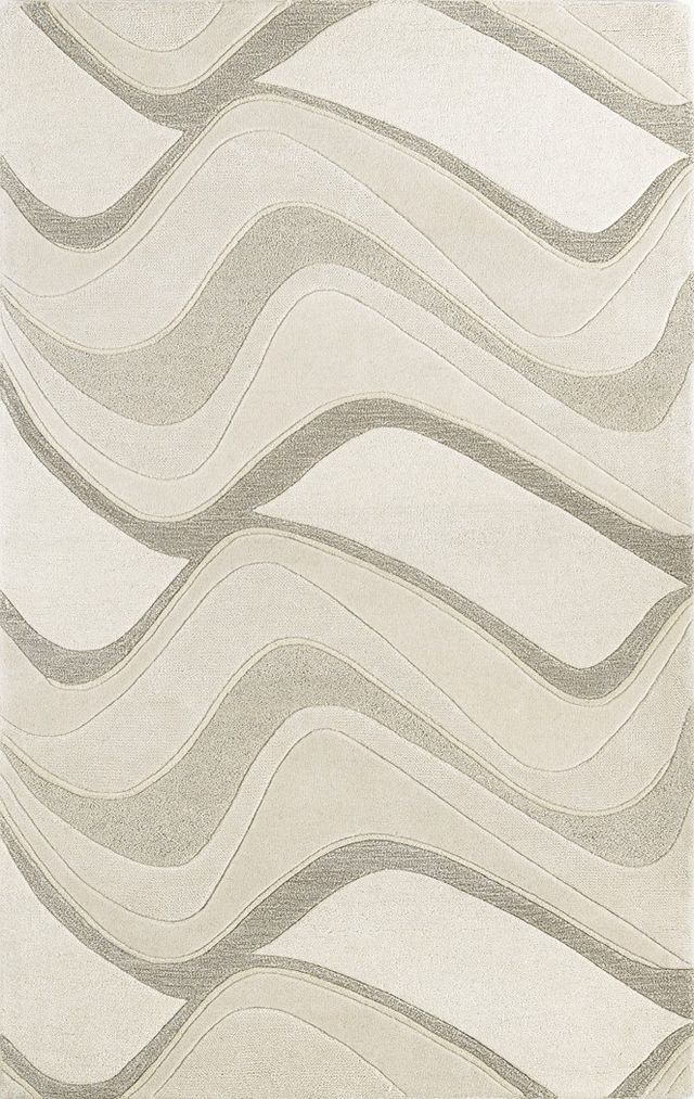 KAS Rugs Eternity Ivory Waves 5'x8' Rug-0