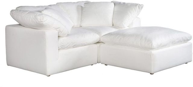 Moe's Home Collection Clay Nook 3-Piece Cream White Modular Sectional and Ottoman-0