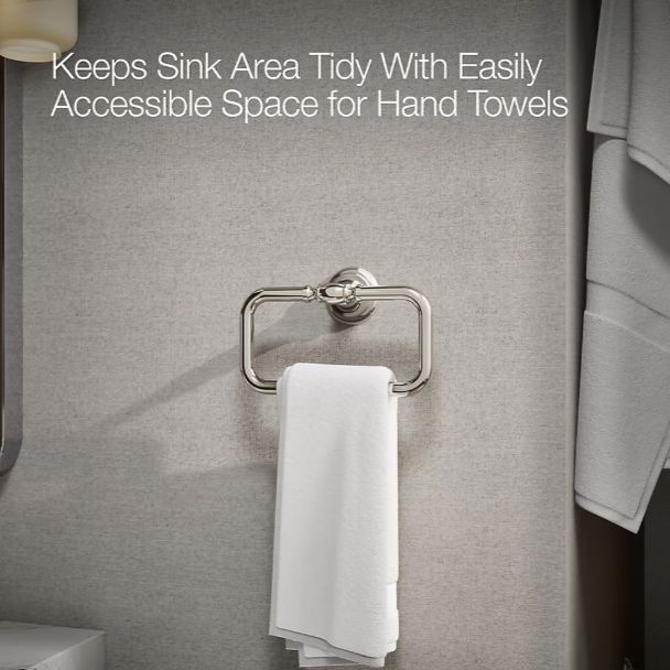 KOHLER® Artifacts® Vibrant Polished Nickel Towel Ring-3