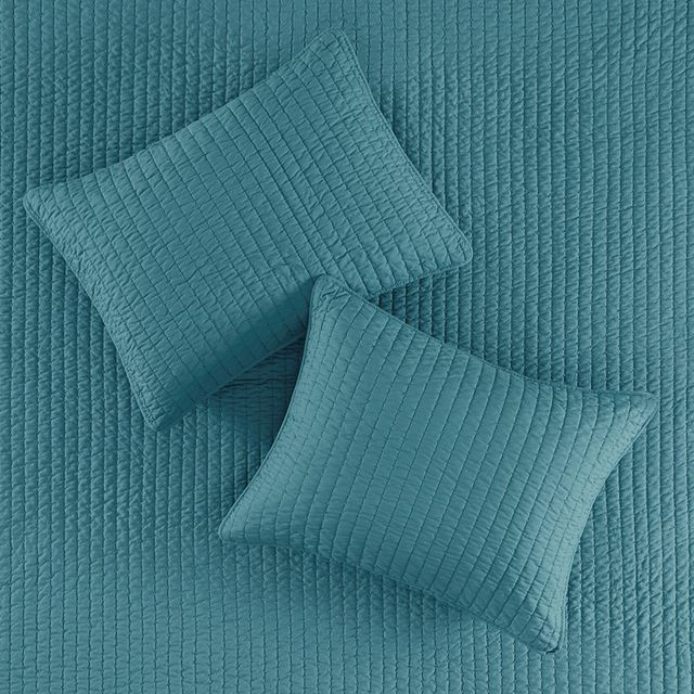 Olliix by Madison Park Teal Twin/Twin XL Keaton Reversible Coverlet Set-2