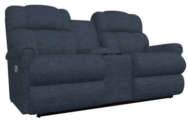 La-Z-Boy® Pinnacle Navy Power Wall Reclining Loveseat with Console, Headrest, and Lumbar-0