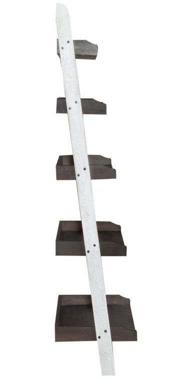 Liberty Furniture Farmhouse Brown/White Leaning Bookcase-3