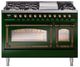 Ilve® Nostalgie II Noblesse 48'' Emerald Green Pro Style Dual Fuel Range with Burnished Trim-0