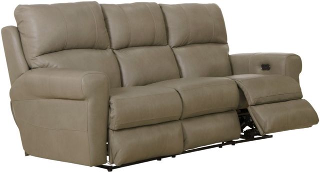 Catnapper® Torretta Putty Leather Power Lay Flat Reclining Sofa-1