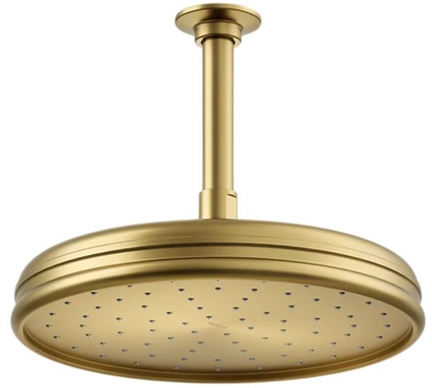 KOHLER® Vibrant Brushed Moderne Brass 2.5 GPM Traditional 12" Single-Function Rainhead-0