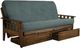 Kodiak Furniture Tucson Linen Aqua/Rustic Walnut Full Storage Futon with Mattress-0
