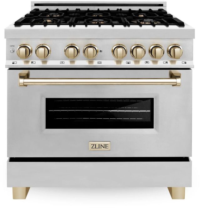 ZLINE Autograph Edition 36" Stainless Steel Pro Style Dual Fuel Range