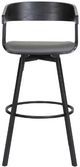 Armen Living Athena Gray/Black Swivel Bar Stool-1