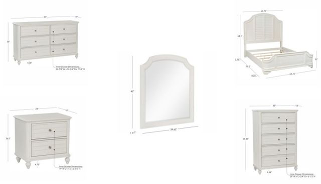 Powell® Naples 5-Piece Antique White Queen Panel Bedroom Set-2