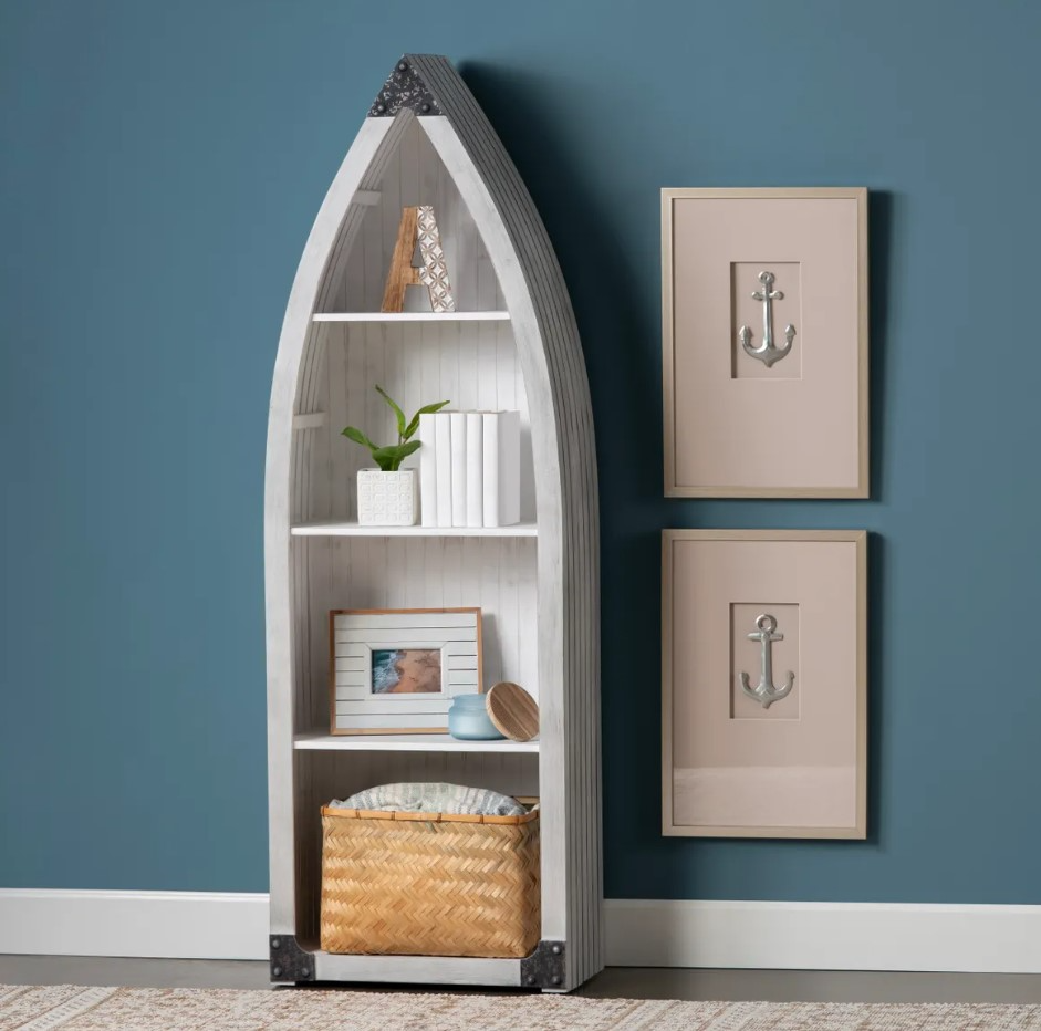 Crestview Collection Greers 3 Shelf Boat Etagere Bookcase