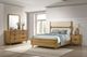 Coaster® Bennett 4-Piece Light Oak Eastern King Upholstered Panel Bedroom Set-1