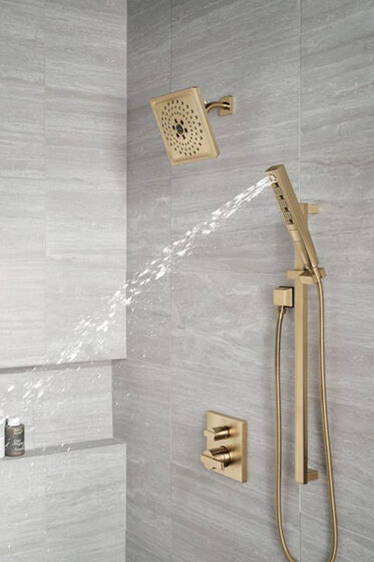 Delta Ara® Angular Modern Monitor® 14 Series Champagne Bronze Valve Trim with 3-Setting Integrated Diverter-1