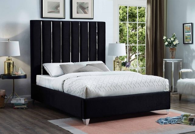 Meridian Furniture Enzo Black Velvet Queen Bed-3