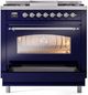 Ilve® Nostalgie II Series 36" Midnight Blue Pro Style Dual Fuel Range-3