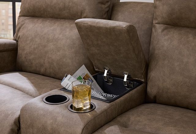 Best® Home Furnishings Customizable Maverly Leather Power Rocker Loveseat with Console-3