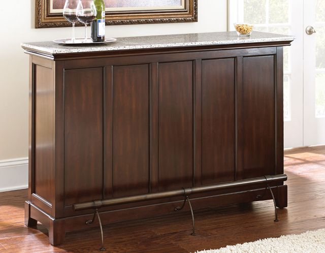 Steve Silver Co. Newbury Silverstone Bar Cabinet with Cherry Base-2