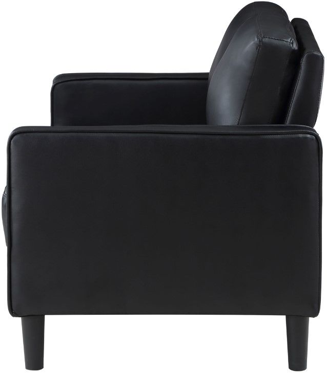 Coaster® Ruth Black Upholstered Track Arm Loveseat-3