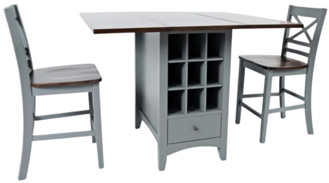 Jofran Inc. Asbury Park 3-Piece AP Gray/Autumn Brown Dining Set-0