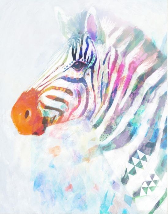 Classy Living Victoria Borges Fluorescent Zebra I Wall Art-1