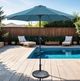 Furniture of America® Tano Blue Fabric/Steel Outdoor Umbrella and Base-1