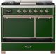 Ilve® Majestic III 40" Emerald Green Pro Style Dual Fuel Liquid Propane Range with Solid Door and Copper Trim-4