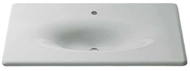 Kohler Iron/Impressions® Ice Grey 37" Enameled Cast Iron Vanity Top with Integrated Oval Sink-3