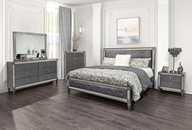 Furniture of America® Lyanne Gray Queen Panel Bed-2