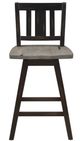 Homelegance® Amsonia Black Sand/Distressed Gray Swivel Counter Height Chair with Vertical Slat Back-2