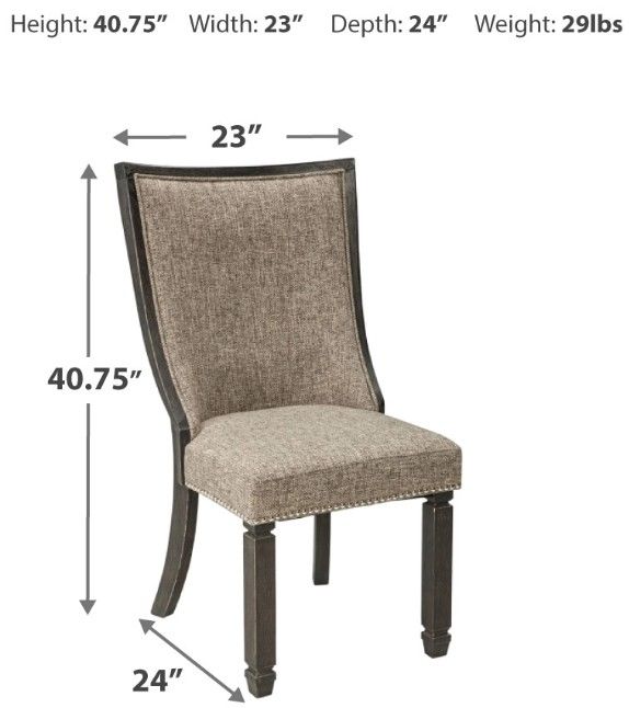 Signature Design by Ashley® Tyler Creek 2-Piece Black/Grayish Brown Upholstered Dining Side Chair-4