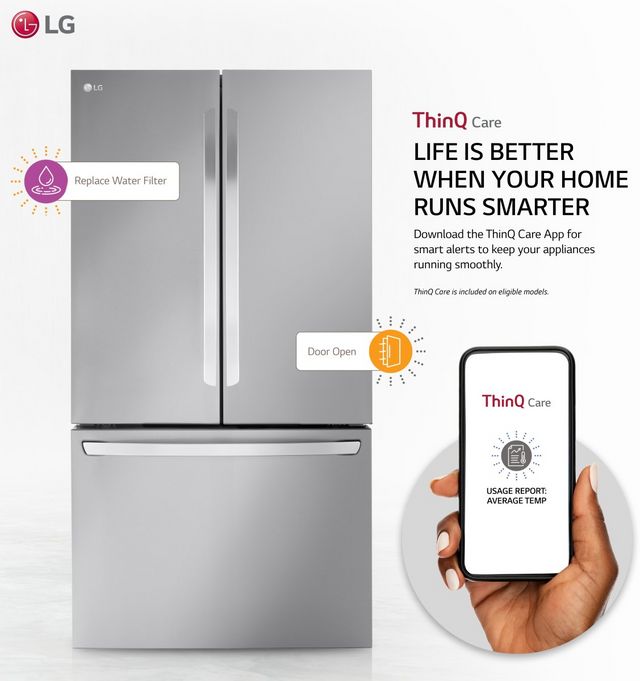 LG 36" 26.5 Cu. Ft. PrintProof™ Stainless Steel Smart Counter Depth French Door Refrigerator-11