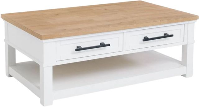 Signature Design by Ashley® Ashbryn Natural Coffee Table with White Base-0