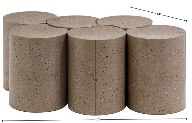 Meridian Furniture Dimple 6-Piece Taupe 18'' Modular Nesting Coffee Table Set-3