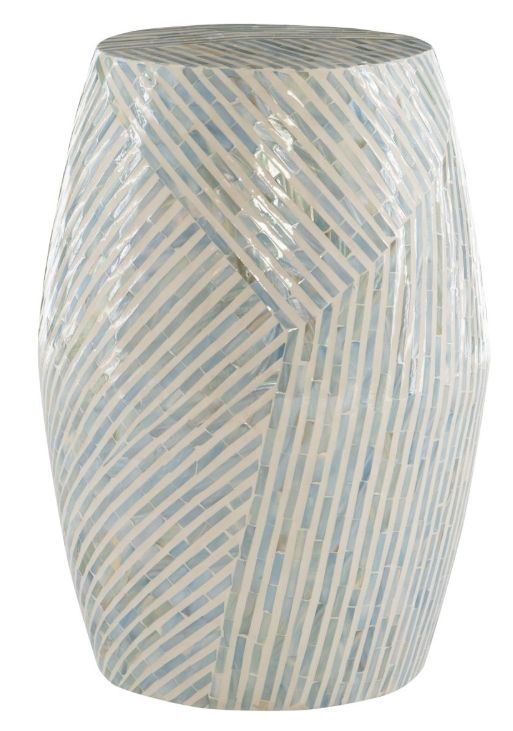 Linon Mop Blue White Drum Table-0