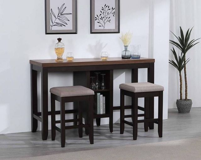 Urban Styles Furniture Dallas 3-Piece Cappuccino/Walnut Sofa Bar Set-1