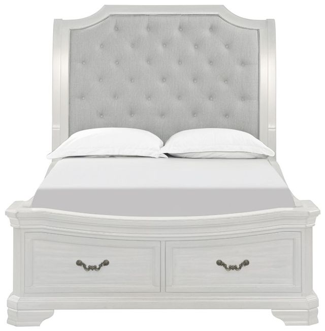 New Classic® Home Furnishings Lyndhurst 4-Piece Vintage White California King Panel Bedroom Set-2