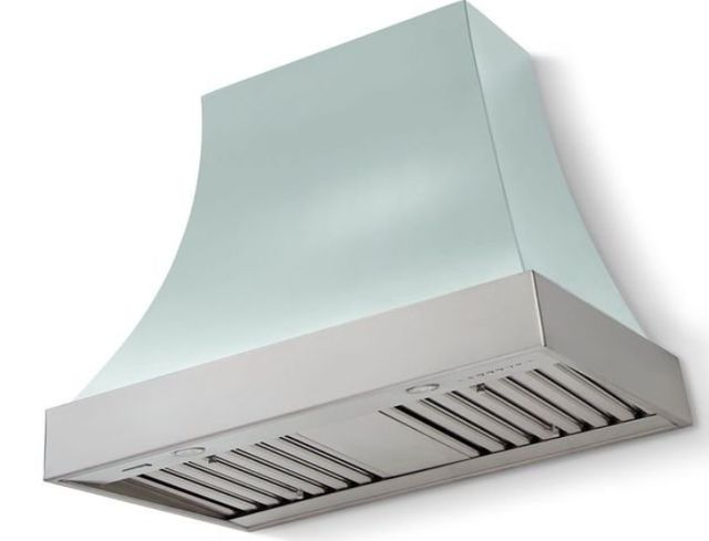 La Cornue CornuFé Cascade 36" Roquefort Wall Mounted Range Hood with Satin Chrome Trim-0