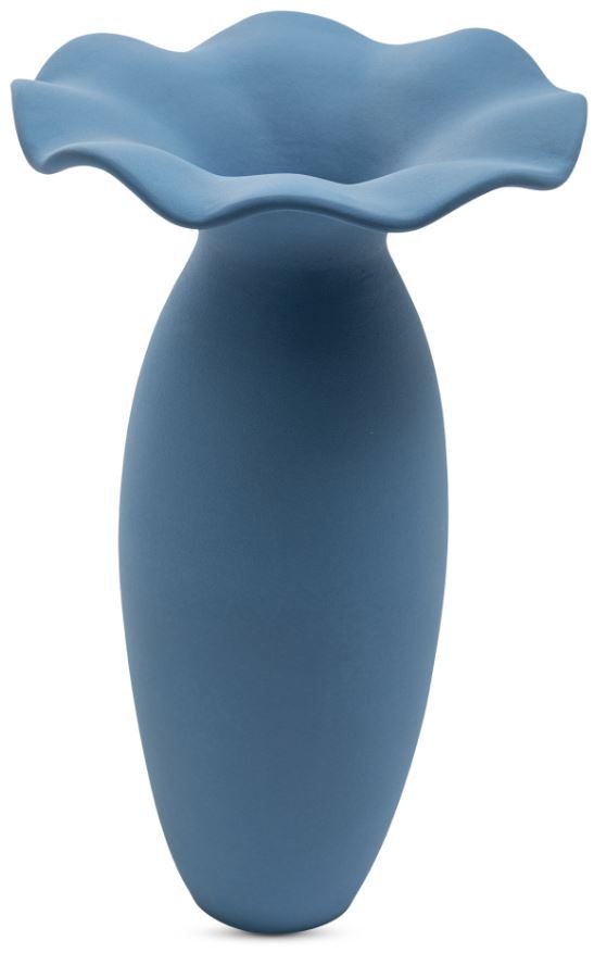 Moe's Home Collection Ruffle Blue 16" Decorative Vessel-0