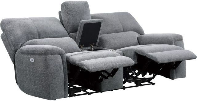 Homelegance® Dickinson Charcoal Power Double Reclining Loveseat with Center Console and Power Headrests-3
