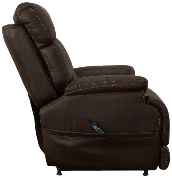 Flexsteel® Clive Brown Power Lift Recliner with Power Headrest and Lumbar-2