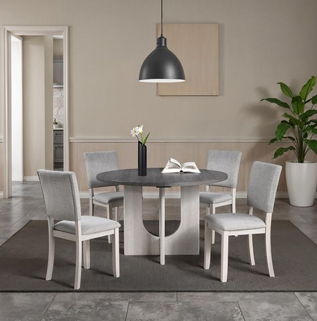 Furniture of America® Oberto Gray Round Dining Table-1