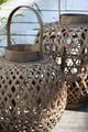 A & B Home Brown Oval Coconio Wood Lattice Lantern-4