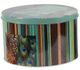 A & B Home 3-Piece Blue/Brown/Green Decorative Tin Box Set-1