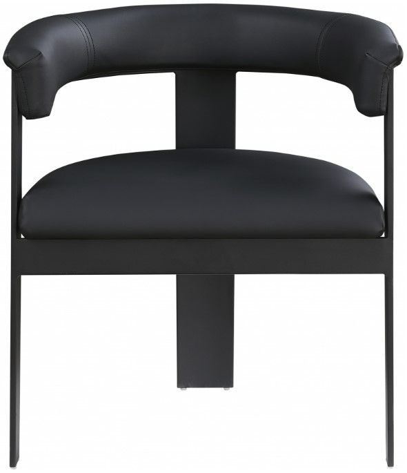 Meridian Furniture Romeo Black/Matte Black Vegan Leather Dining Chair-1