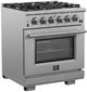 FORNO® Capriasca 30" Stainless Steel Pro Style Gas Range-1