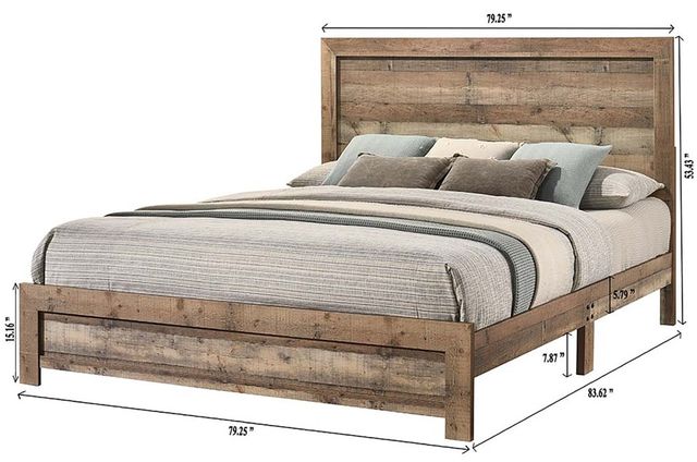 Crown Mark Elmer Natural King Panel Bed-2