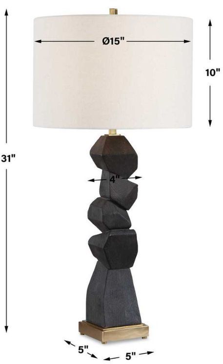 Uttermost® Demelo Deep Walnut Stacked Wood Table Lamp-3