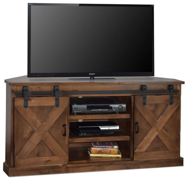 Legends Home Farmhouse Aged Whiskey 66" Corner TV Console-0
